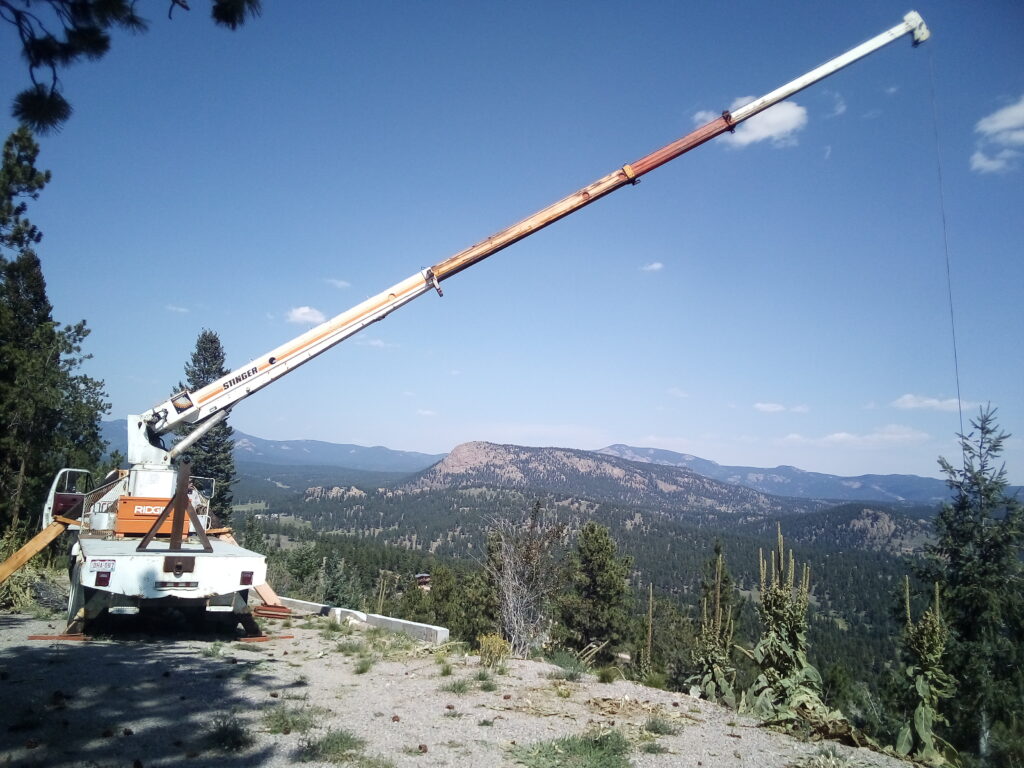 Treehouse construction crane 